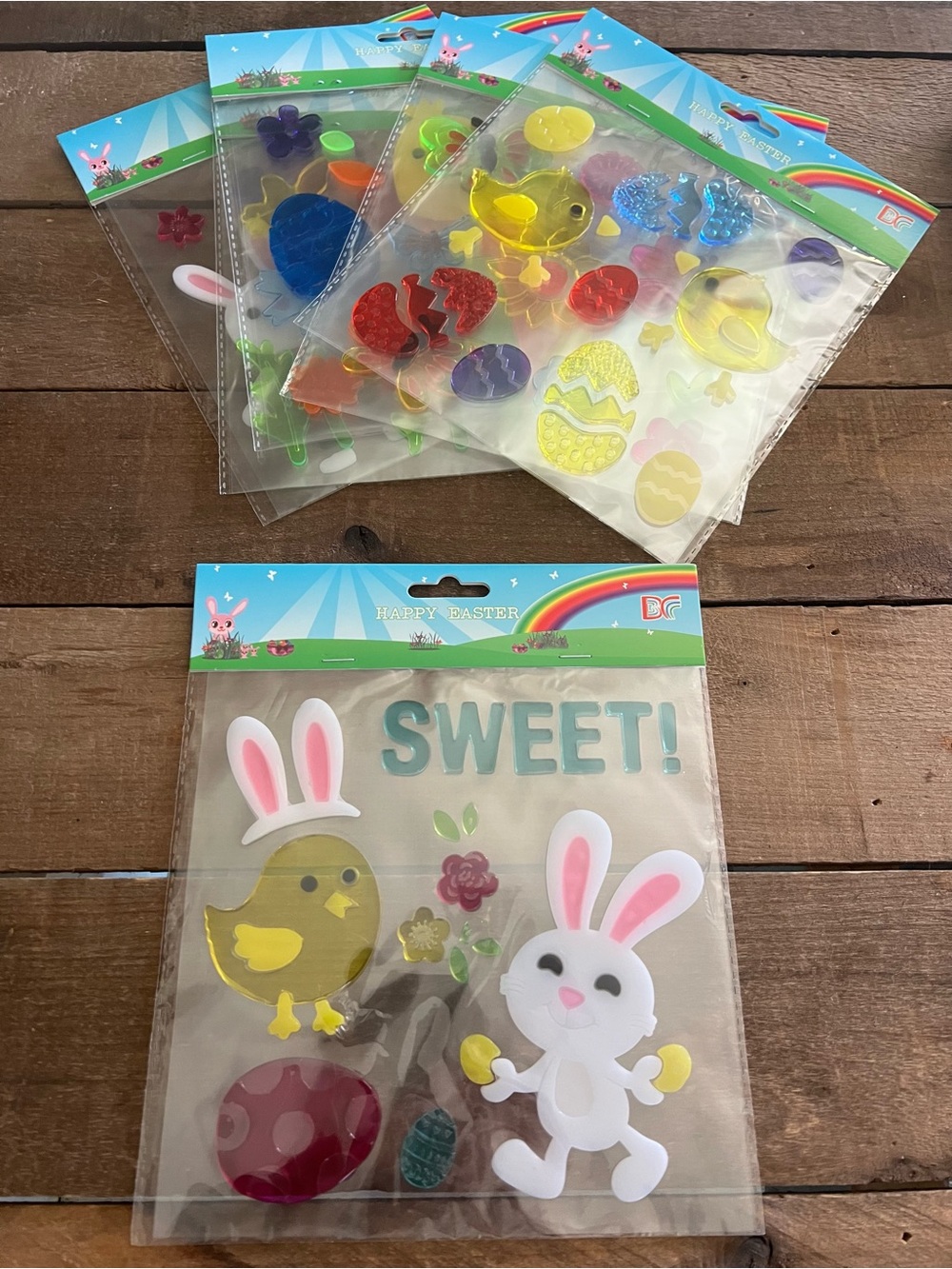Happy Easter Bunny & Chick Window Stickers - Sweet! (Multicolor)
